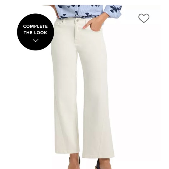 NWT NIC + ZOE all day wide leg jeans in paper white size 16 reg $148 - Picture 4 of 9